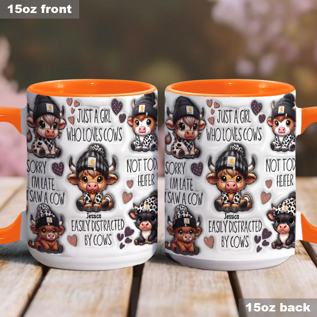 Mug personnalisé « Juste une fille qui aime les vaches des Highlands »