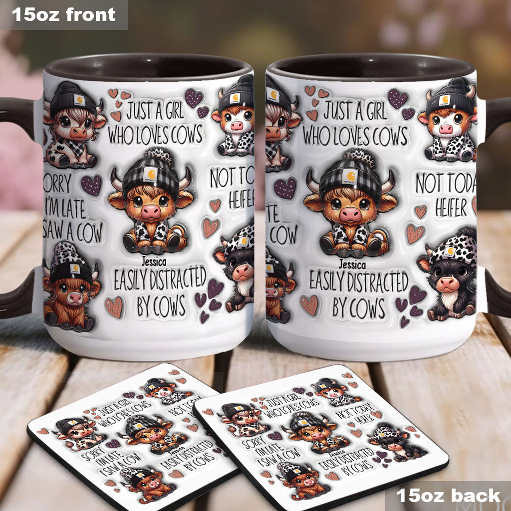 Mug personnalisé « Juste une fille qui aime les vaches des Highlands »