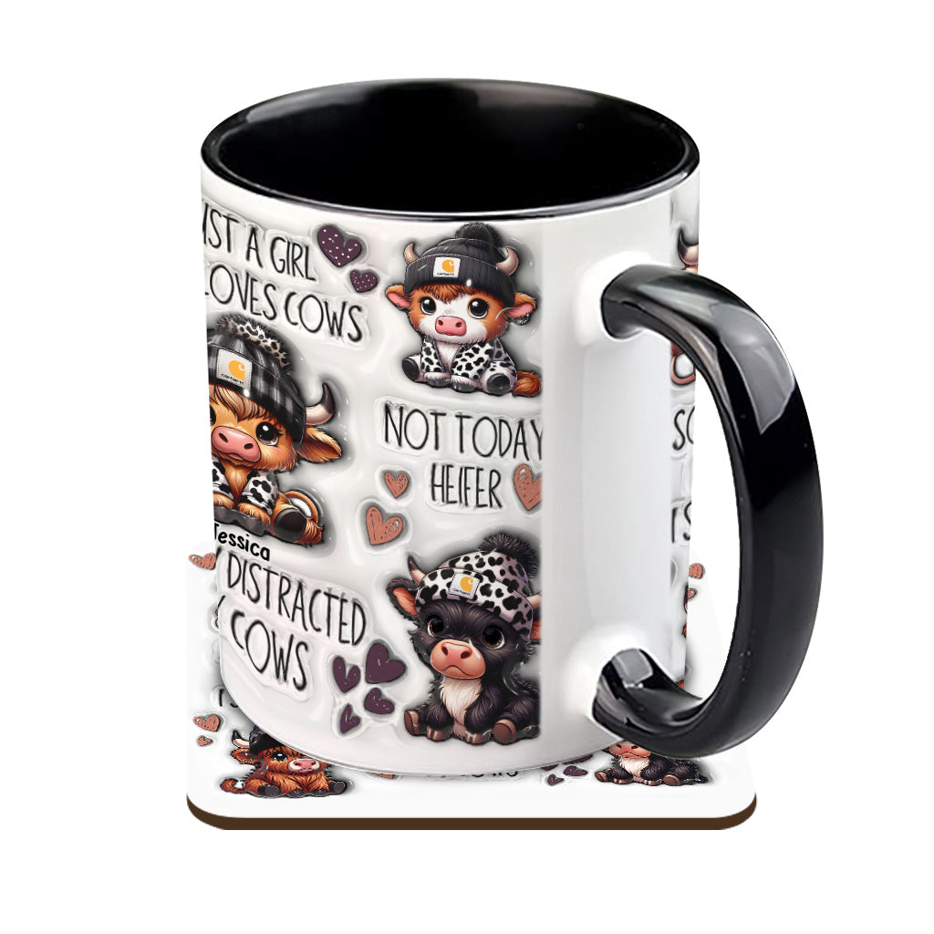 Mug personnalisé « Juste une fille qui aime les vaches des Highlands »