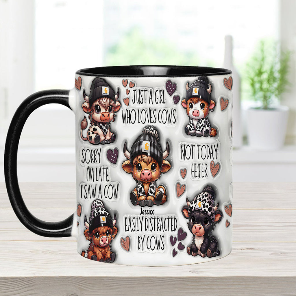 Mug personnalisé « Juste une fille qui aime les vaches des Highlands »