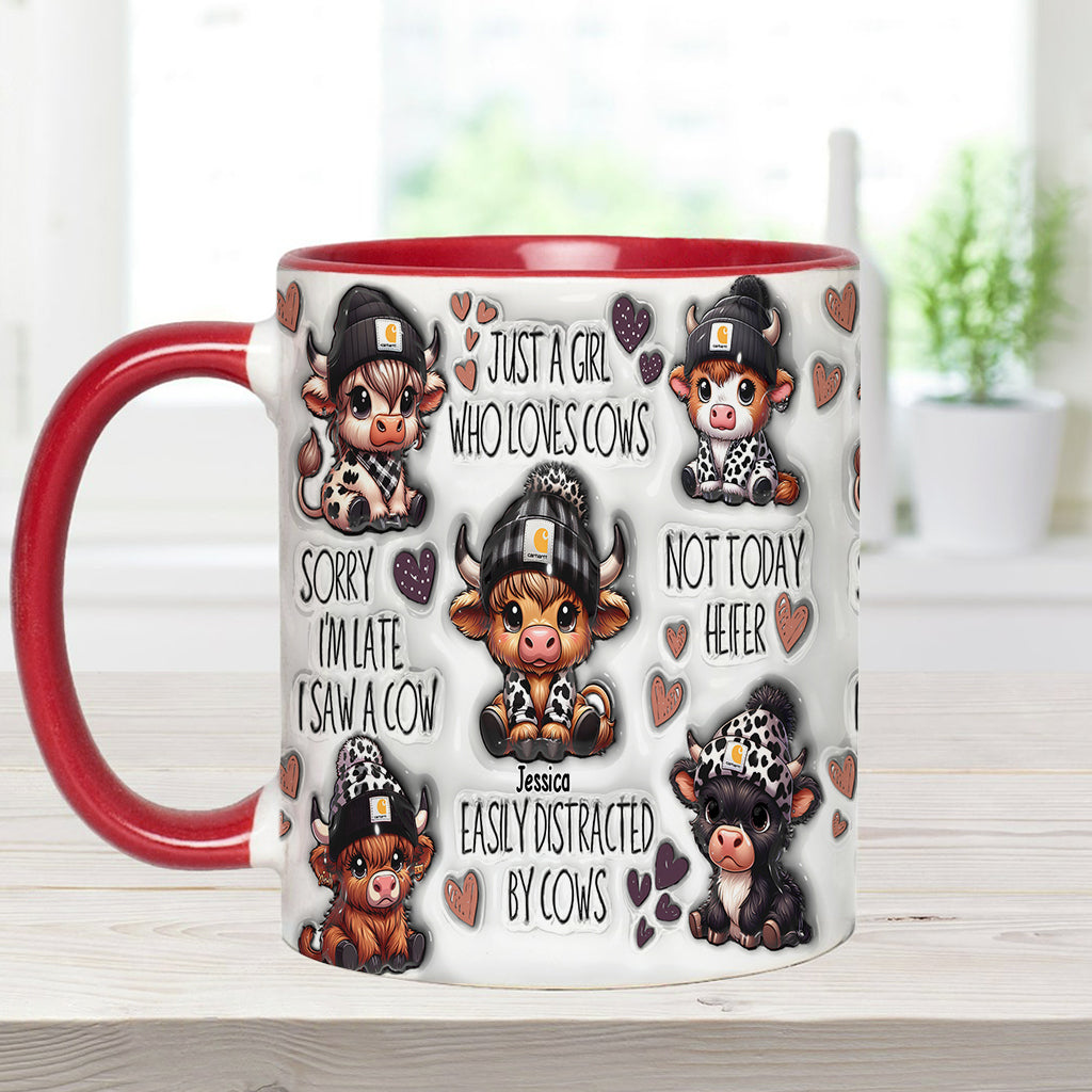 Mug personnalisé « Juste une fille qui aime les vaches des Highlands »