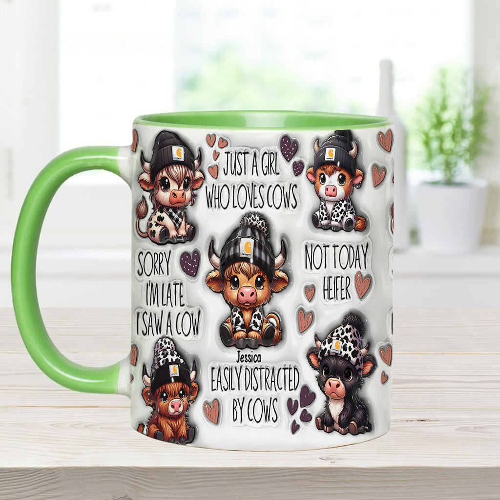Mug personnalisé « Juste une fille qui aime les vaches des Highlands »