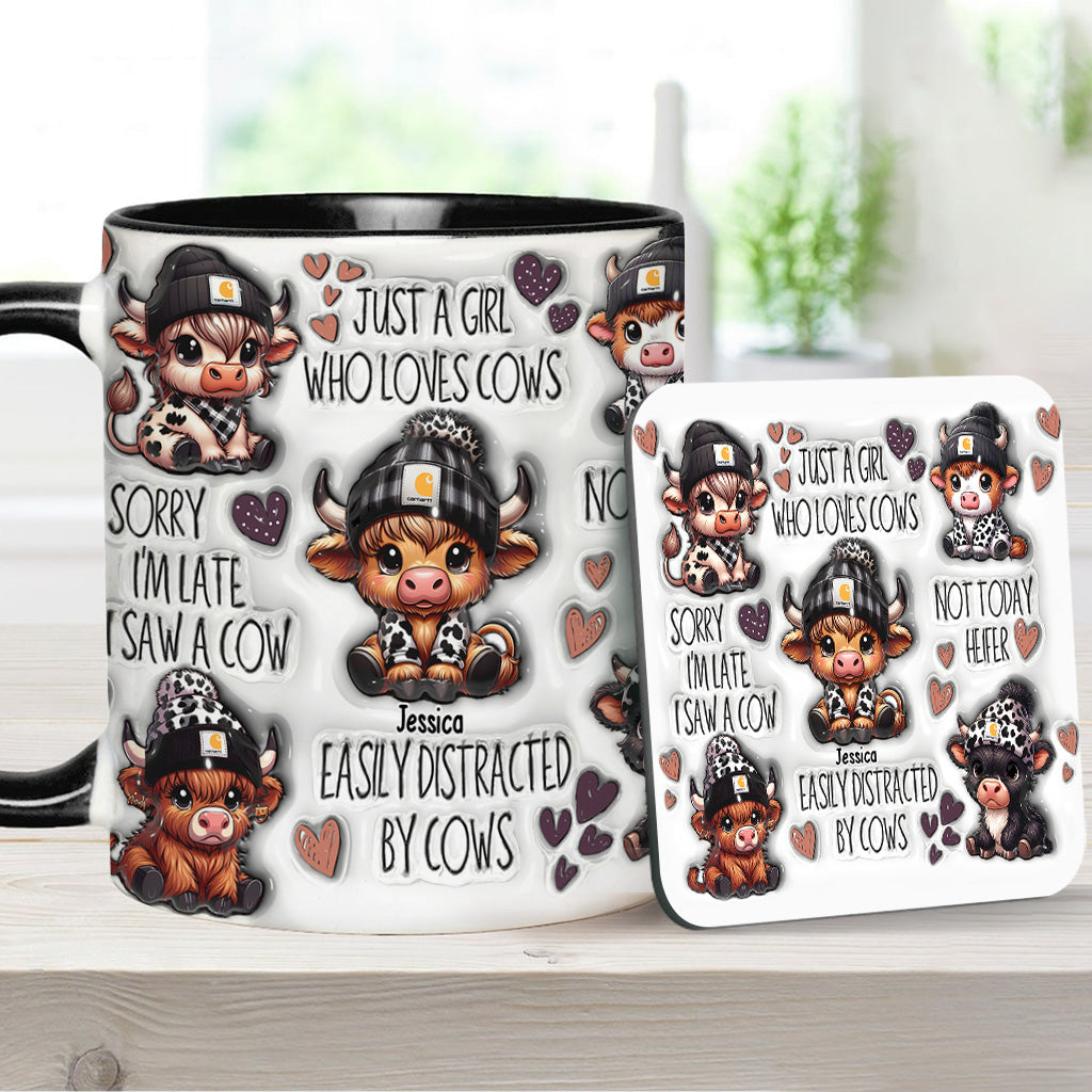 Mug personnalisé « Juste une fille qui aime les vaches des Highlands »