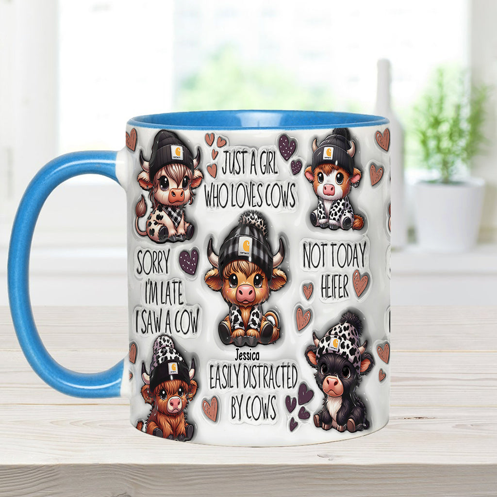 Mug personnalisé « Juste une fille qui aime les vaches des Highlands »