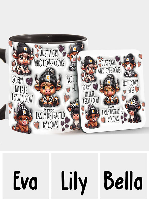 Mug personnalisé « Juste une fille qui aime les vaches des Highlands »
