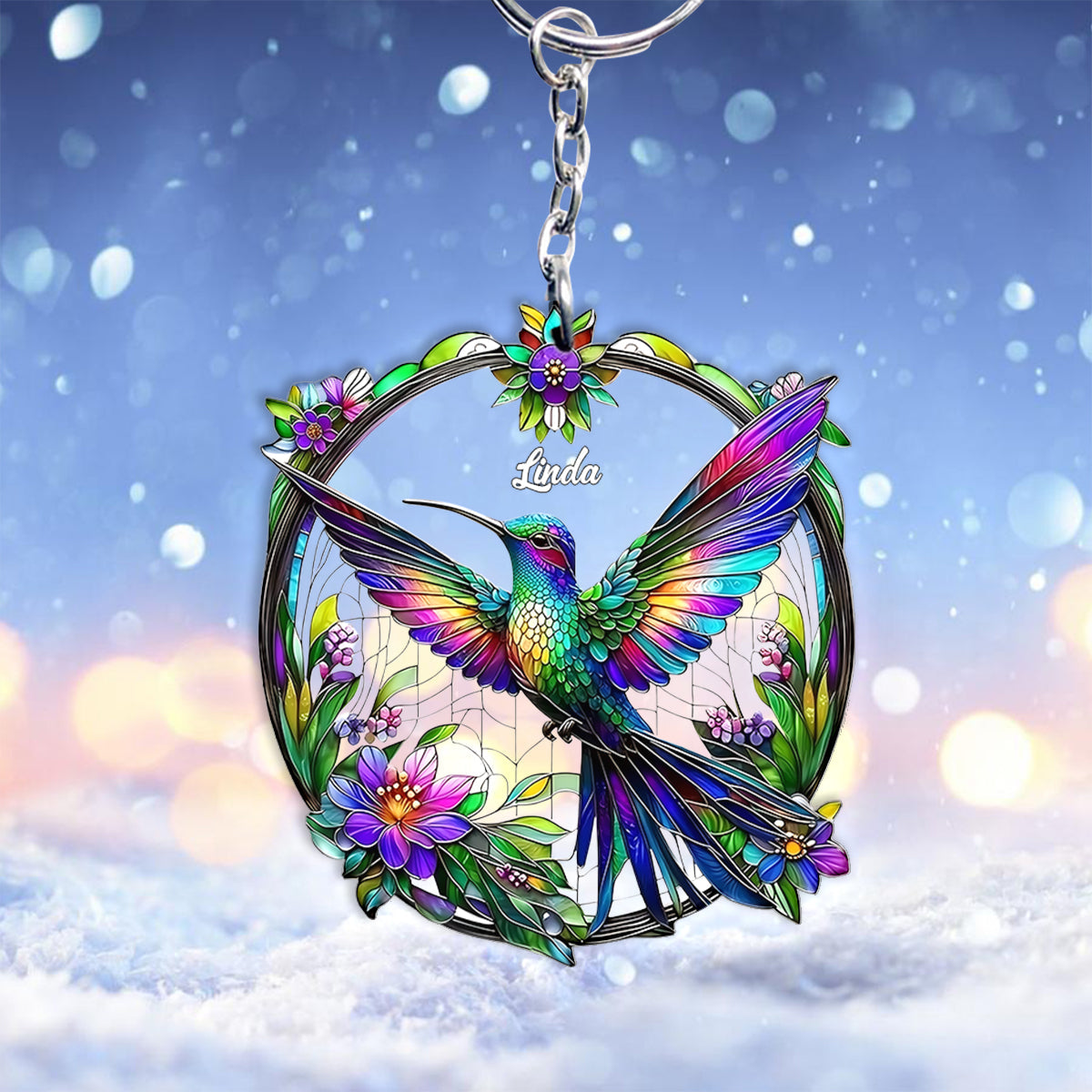 Magnifique porte-clés colibri personnalisé