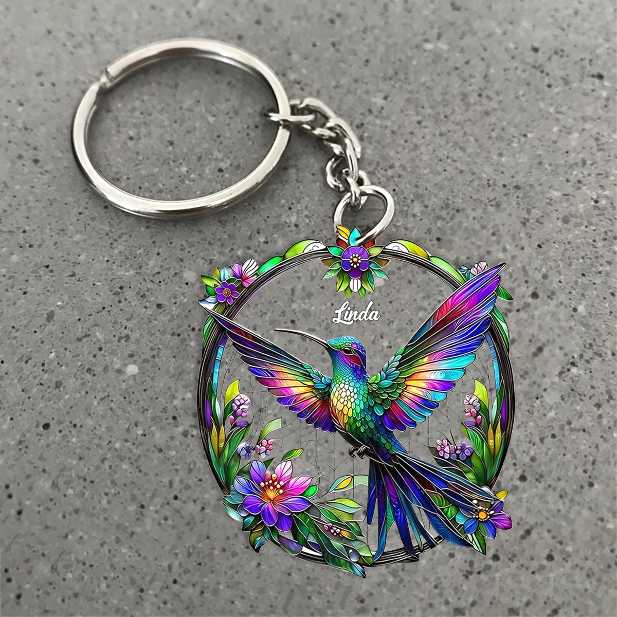 Magnifique porte-clés colibri personnalisé