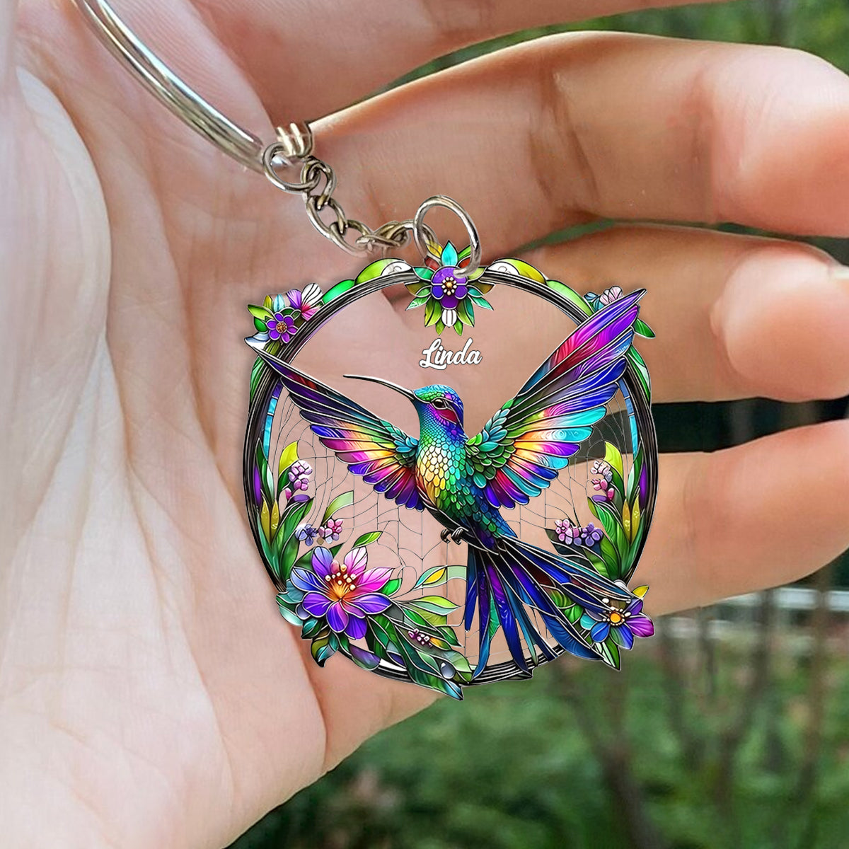 Magnifique porte-clés colibri personnalisé