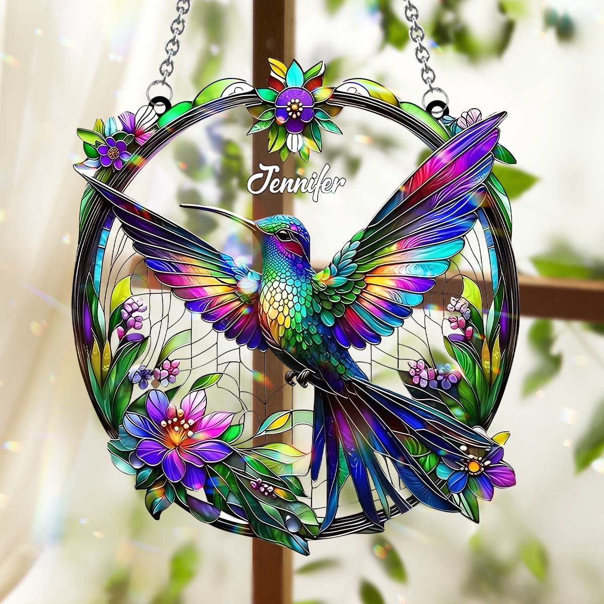 Magnifique colibri - Attrape-soleil personnalisé à suspendre à la fenêtre 