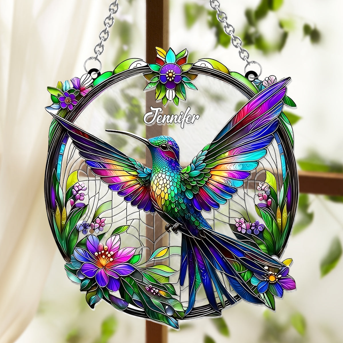 Magnifique colibri - Attrape-soleil personnalisé à suspendre à la fenêtre 