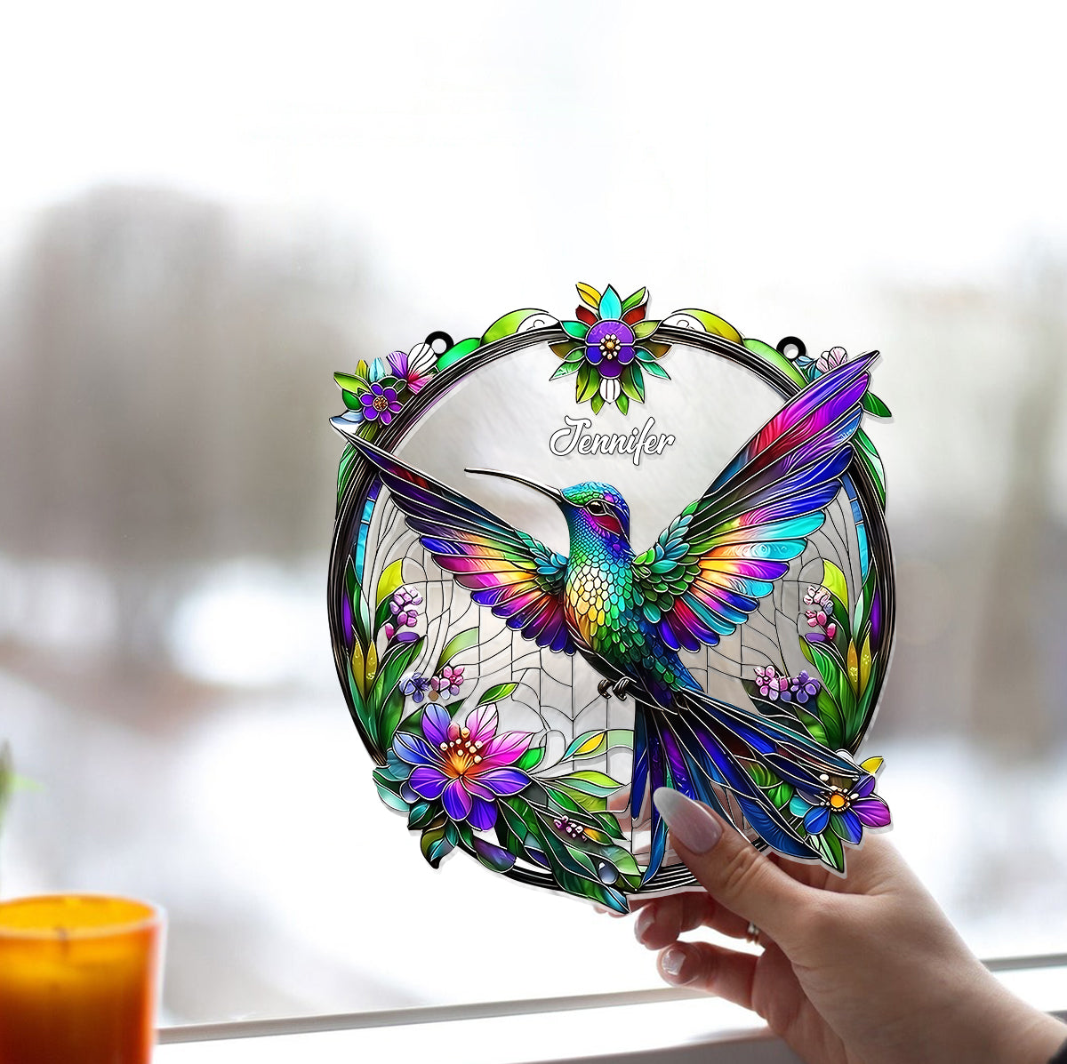 Magnifique colibri - Attrape-soleil personnalisé à suspendre à la fenêtre 