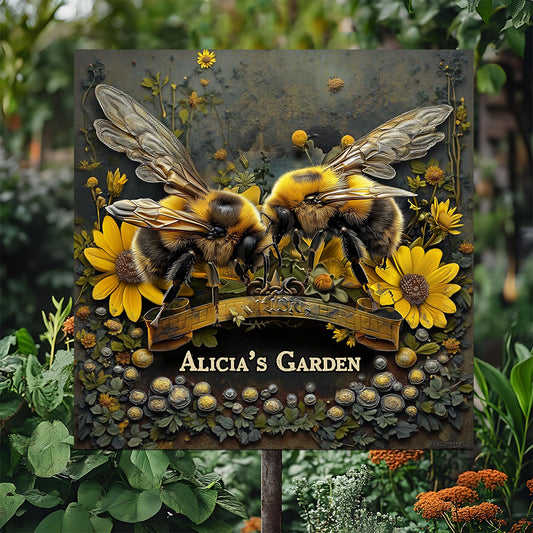 Bee Garden - Personalized Gardening Cut Metal Sign