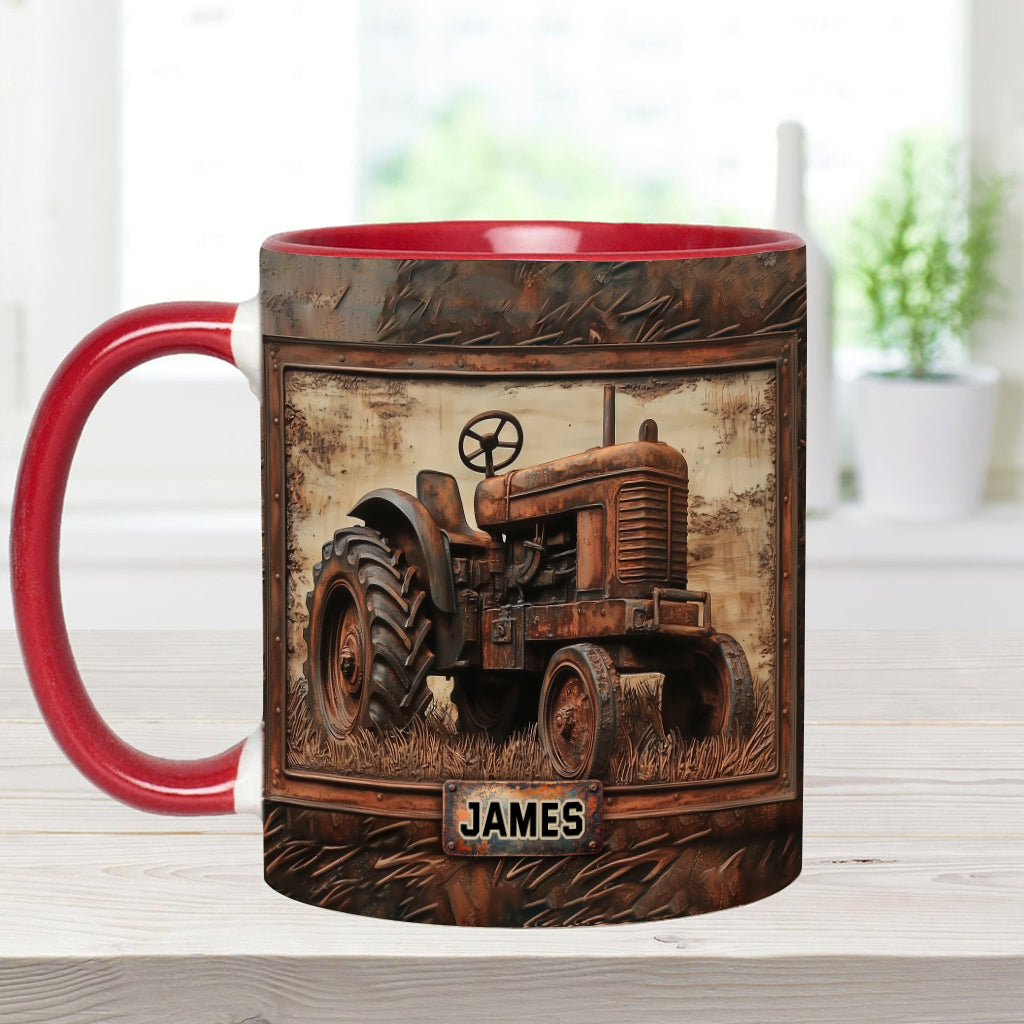 Mug personnalisé à motif tracteur rustique