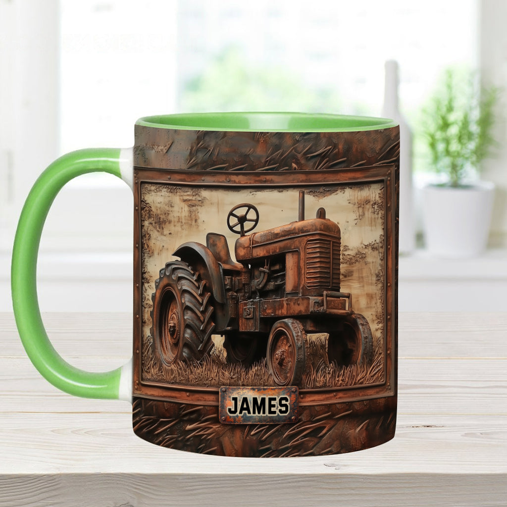 Mug personnalisé à motif tracteur rustique