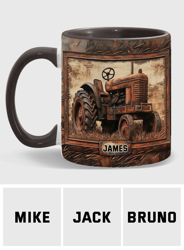 Mug personnalisé à motif tracteur rustique