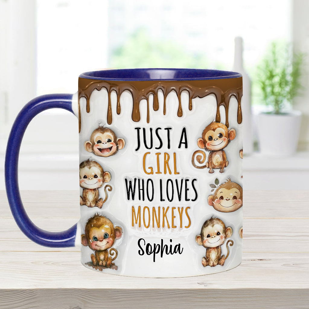 Mug personnalisé « Juste une fille qui aime les singes »