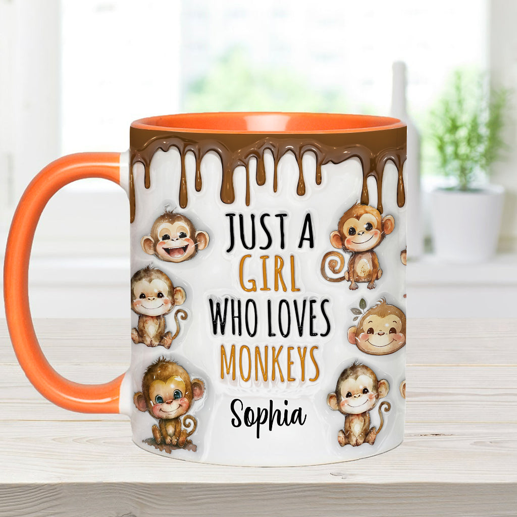 Mug personnalisé « Juste une fille qui aime les singes »