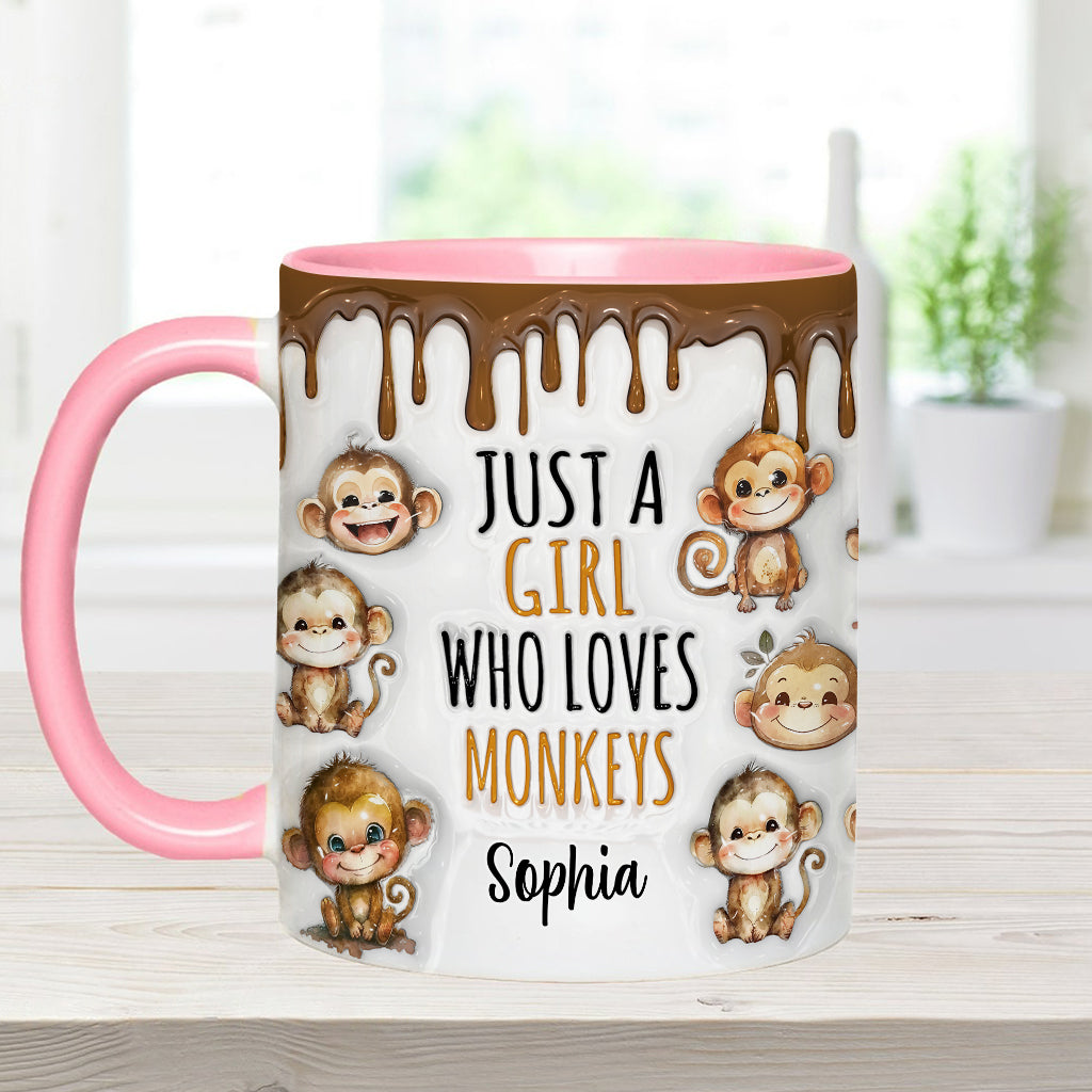 Mug personnalisé « Juste une fille qui aime les singes »