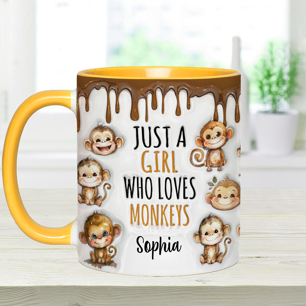 Mug personnalisé « Juste une fille qui aime les singes »