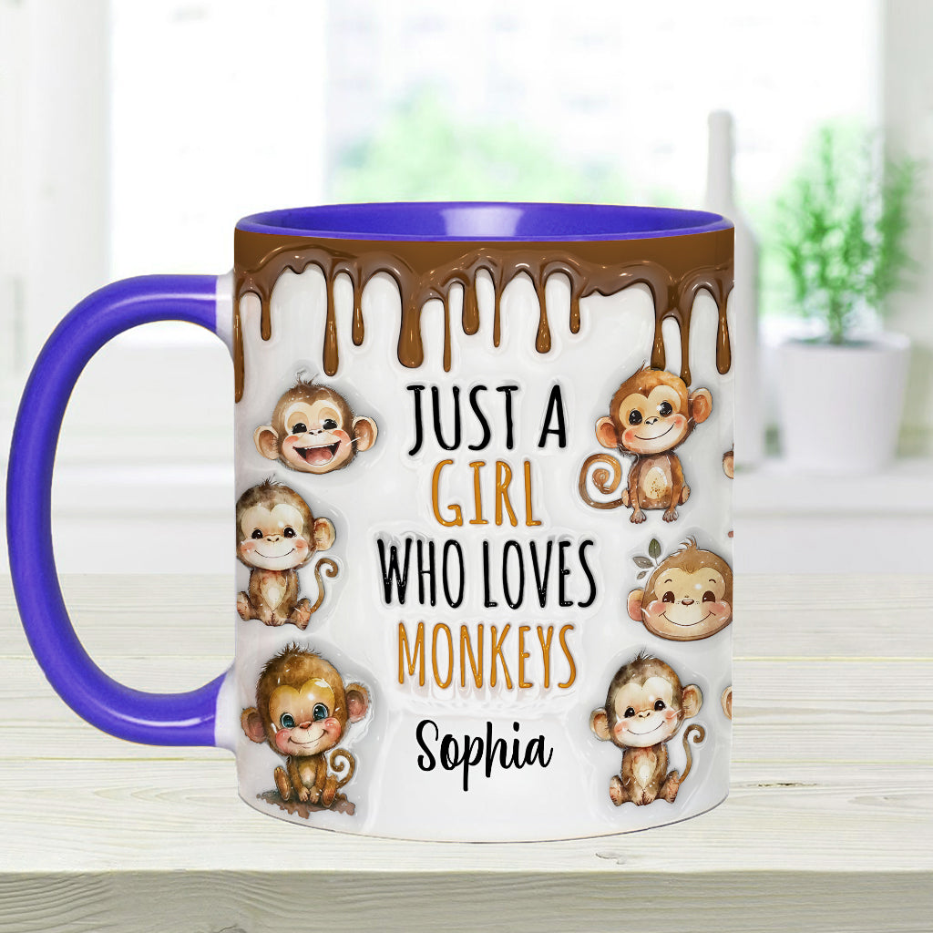 Mug personnalisé « Juste une fille qui aime les singes »