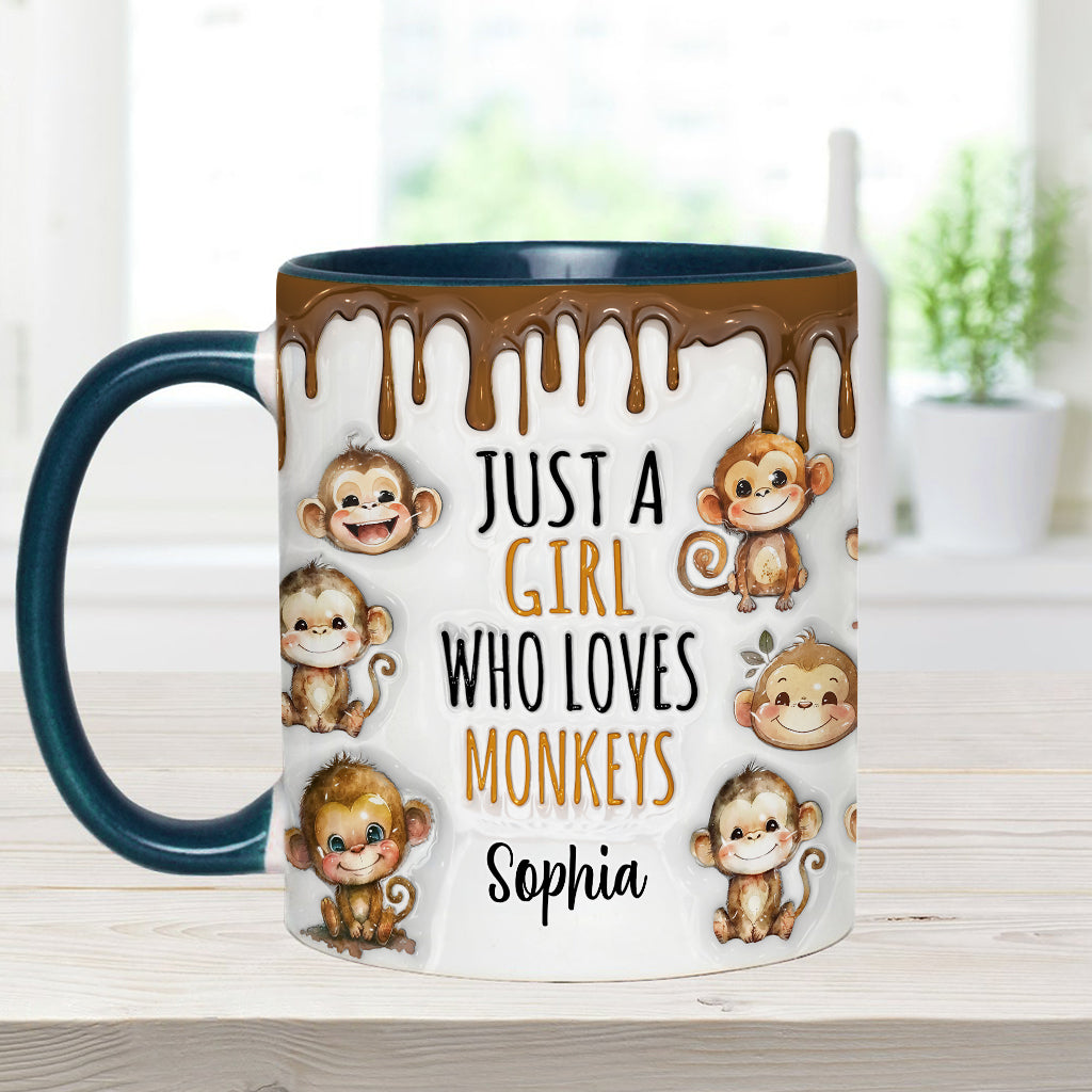Mug personnalisé « Juste une fille qui aime les singes »