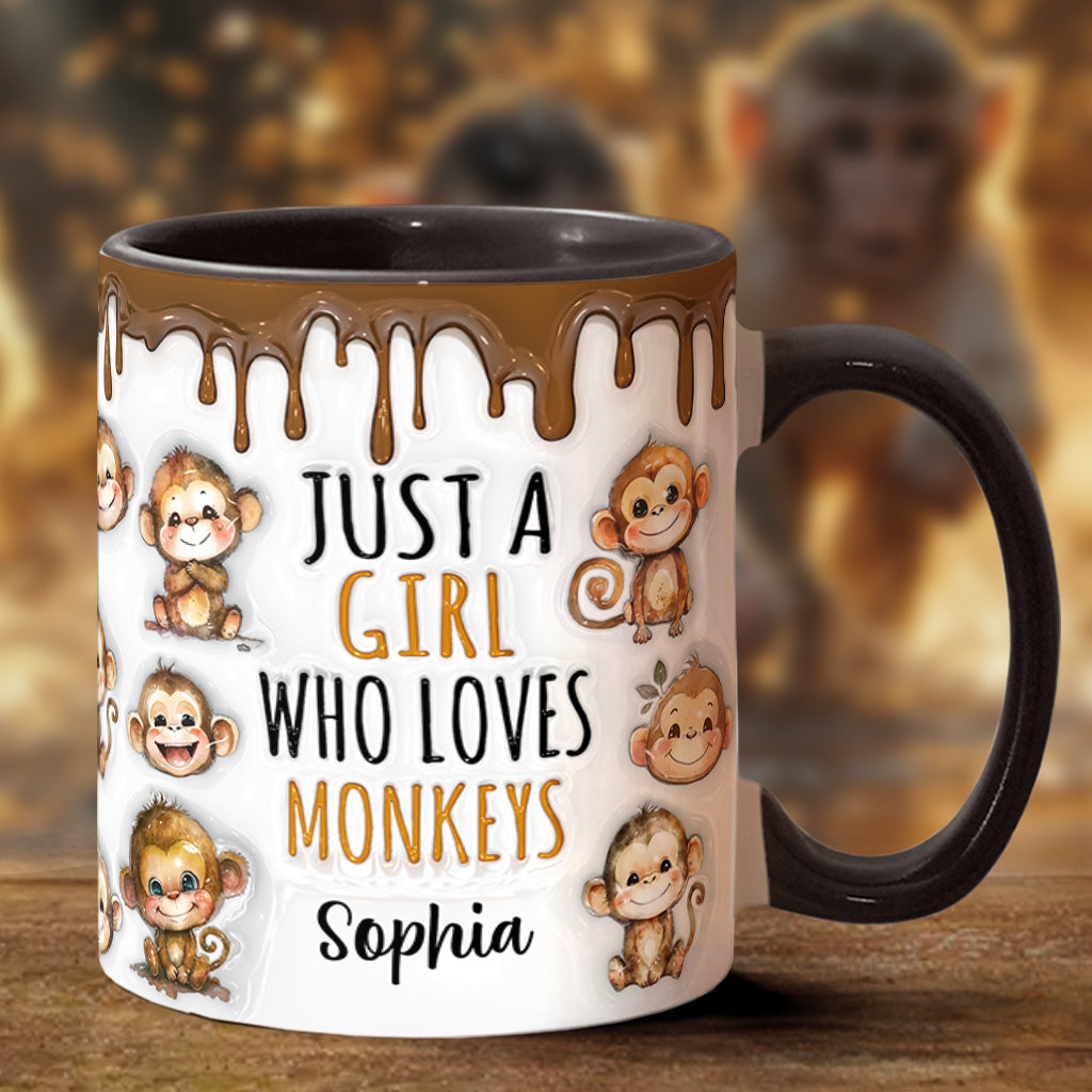 Mug personnalisé « Juste une fille qui aime les singes »