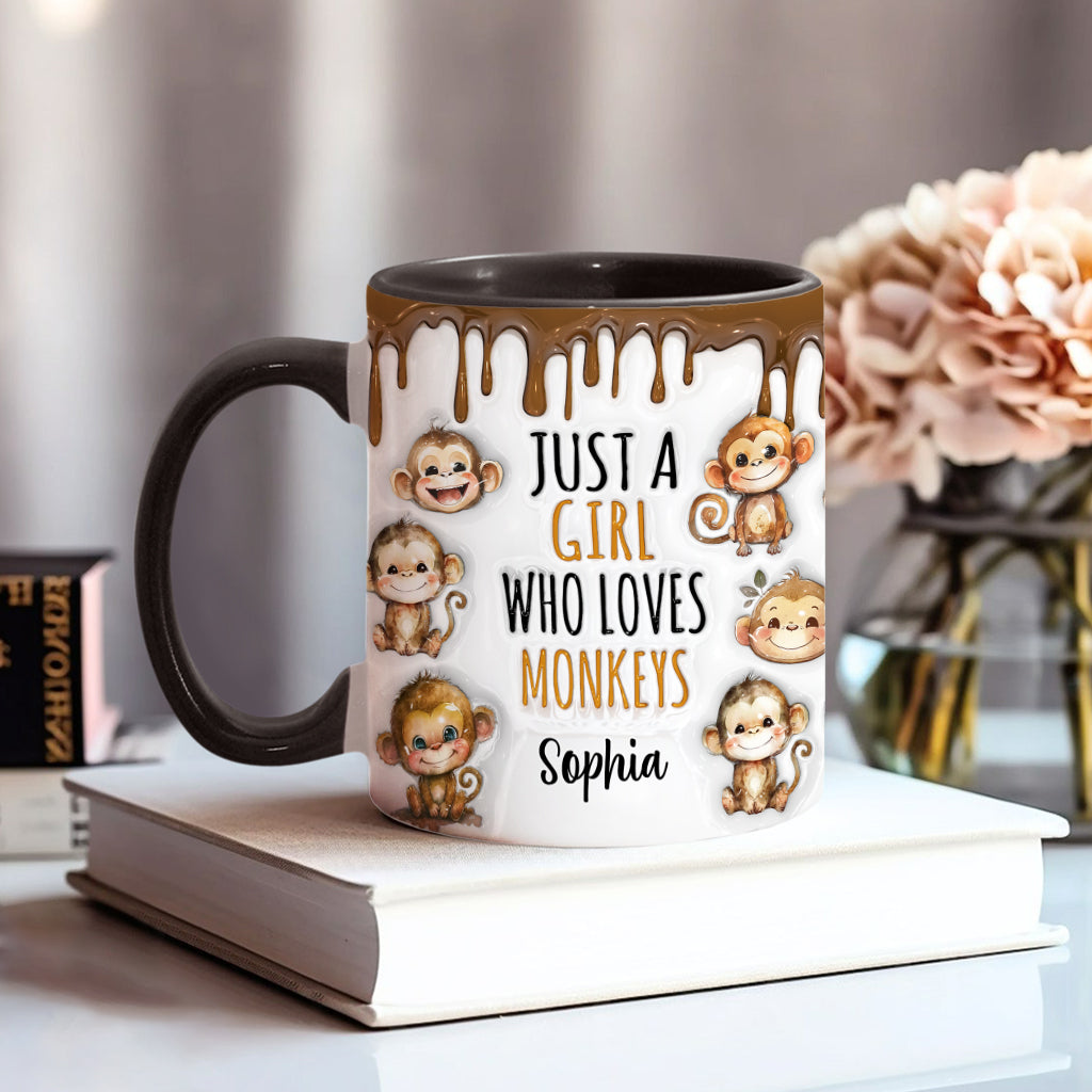 Mug personnalisé « Juste une fille qui aime les singes »
