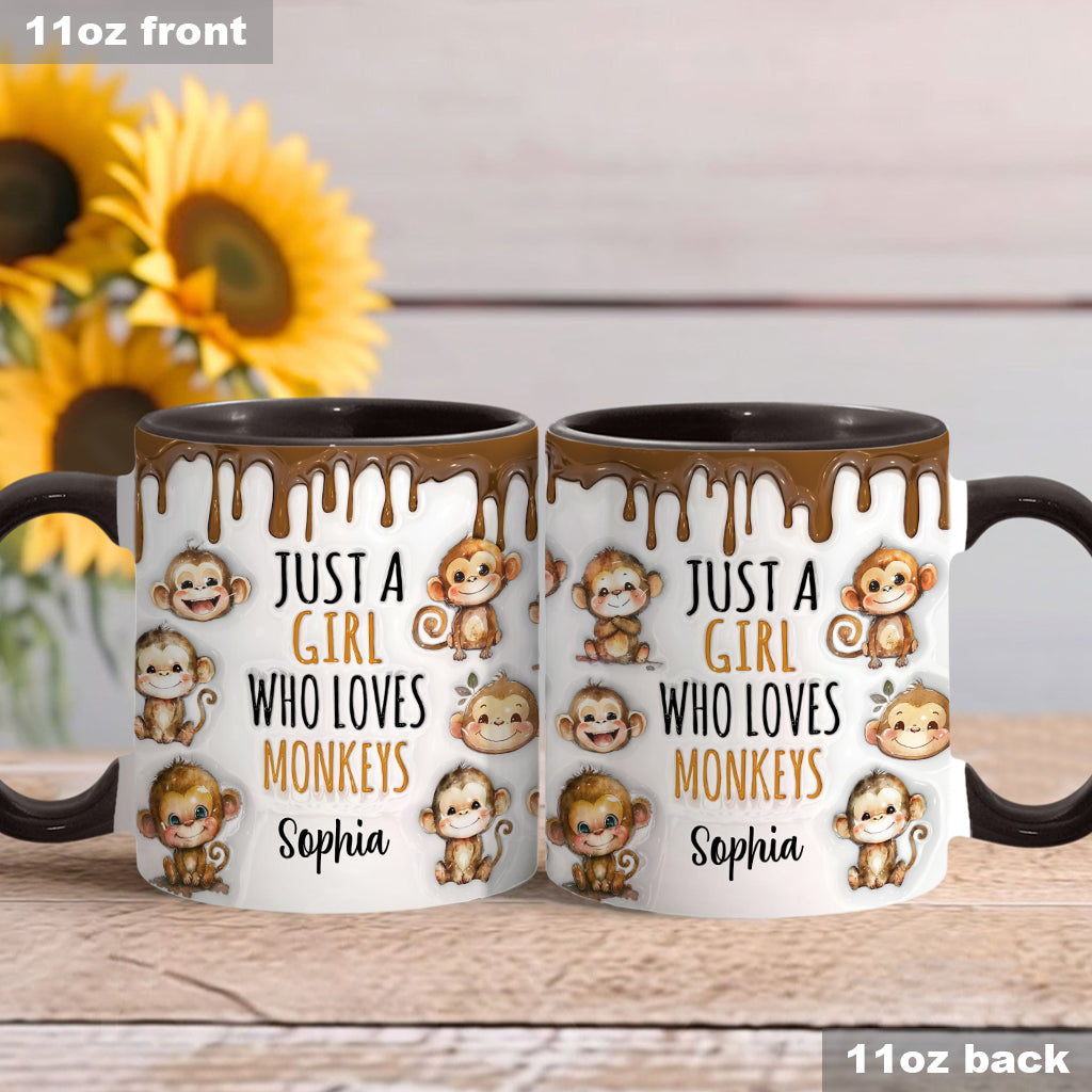 Mug personnalisé « Juste une fille qui aime les singes »
