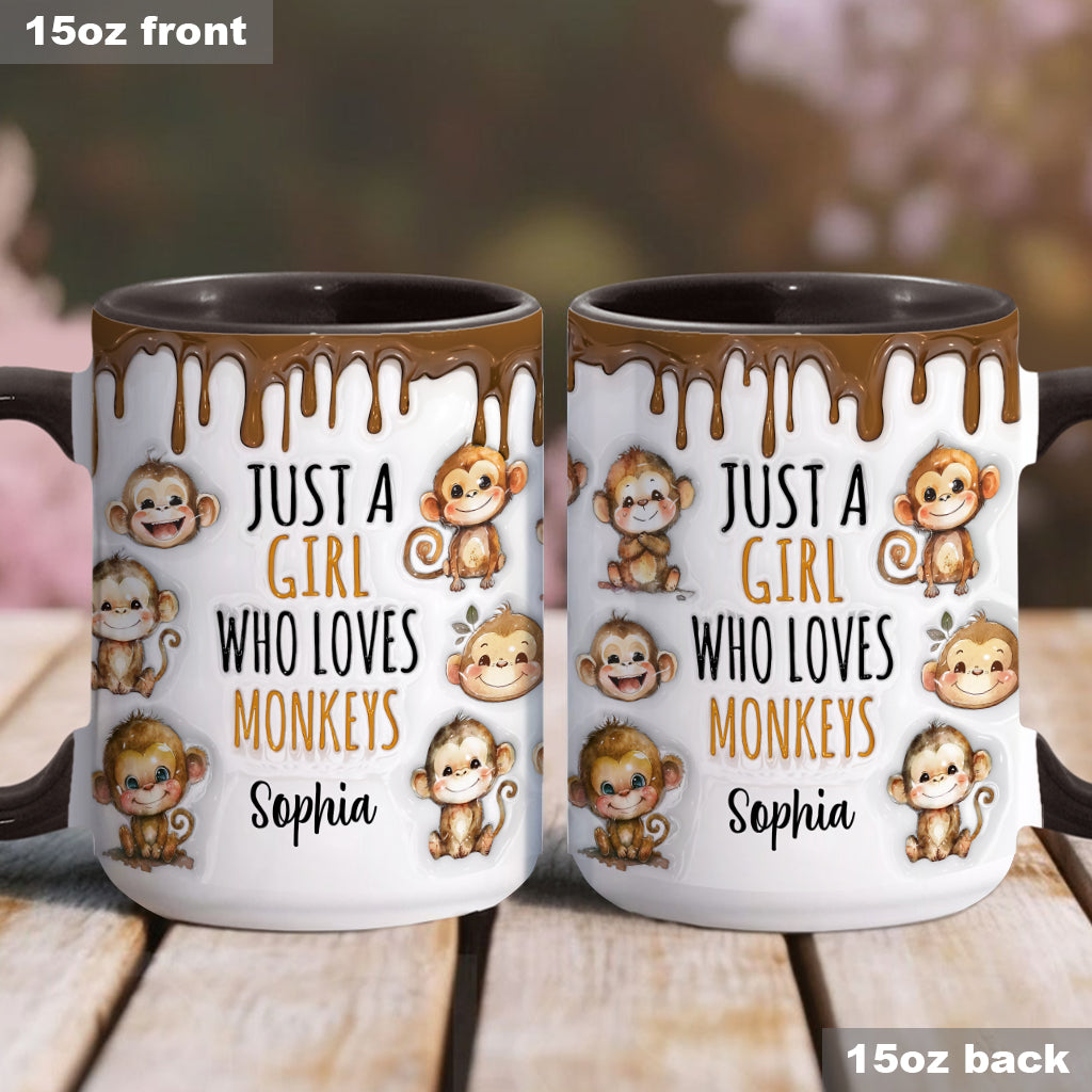 Mug personnalisé « Juste une fille qui aime les singes »