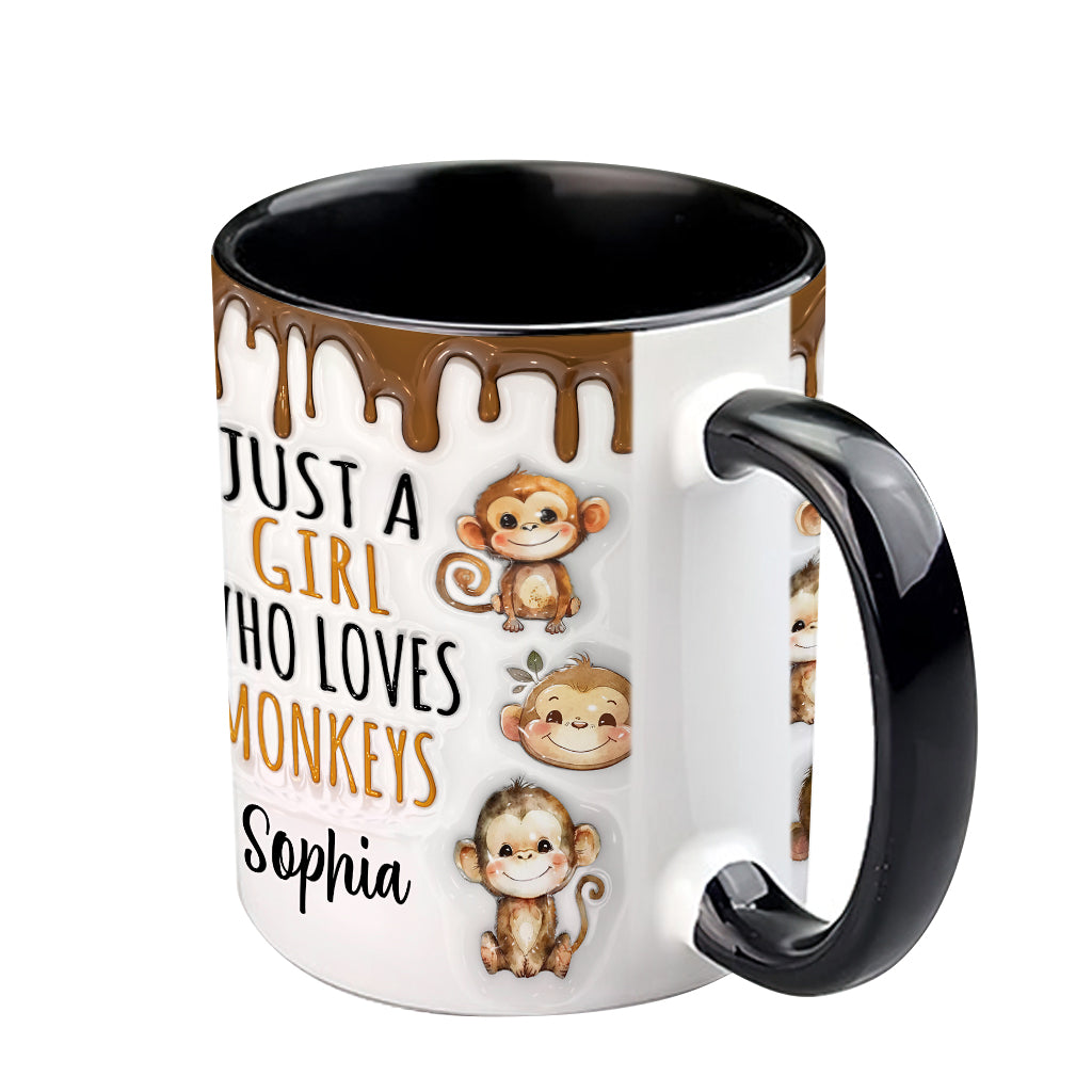 Mug personnalisé « Juste une fille qui aime les singes »