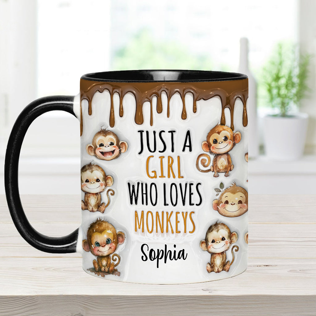 Mug personnalisé « Juste une fille qui aime les singes »