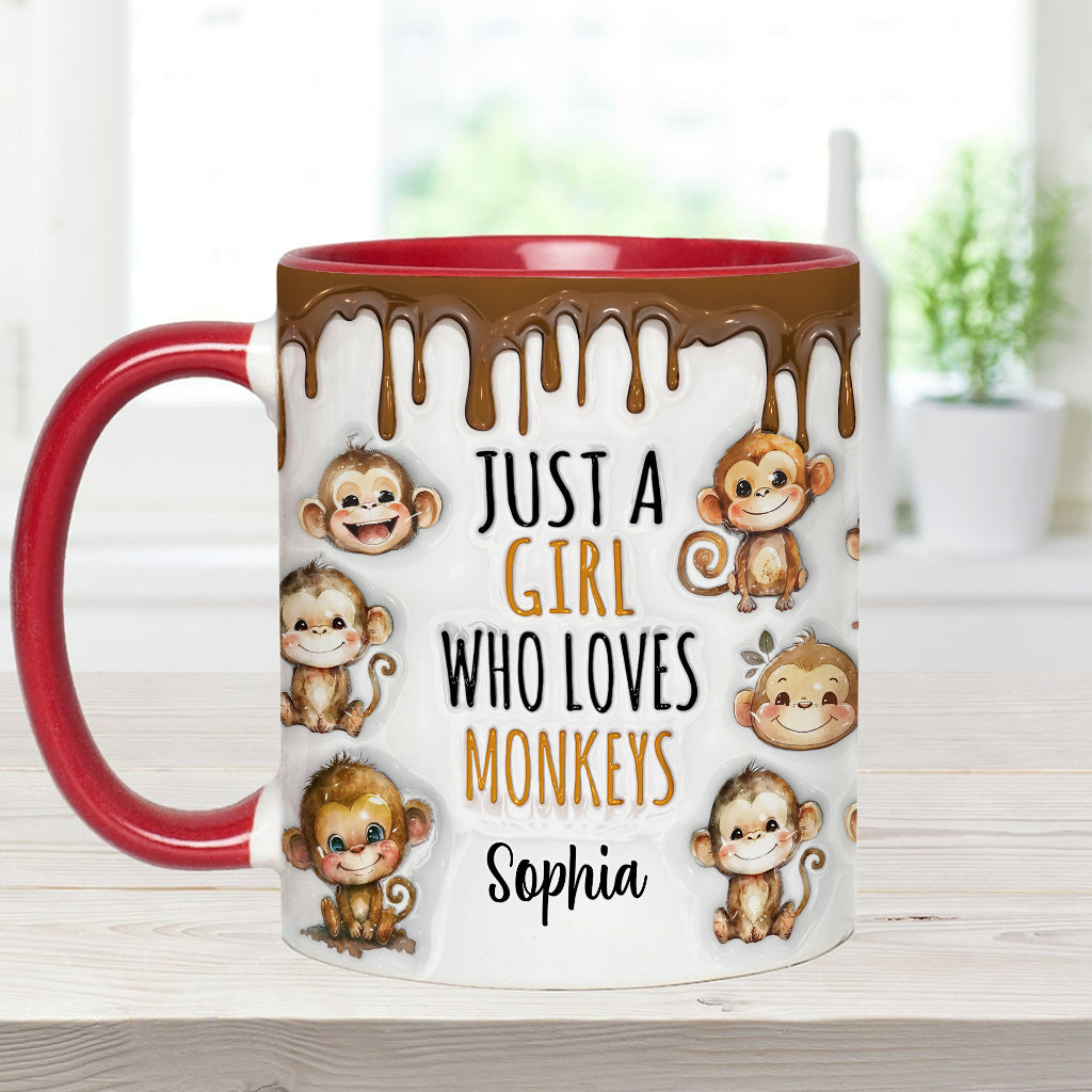 Mug personnalisé « Juste une fille qui aime les singes »