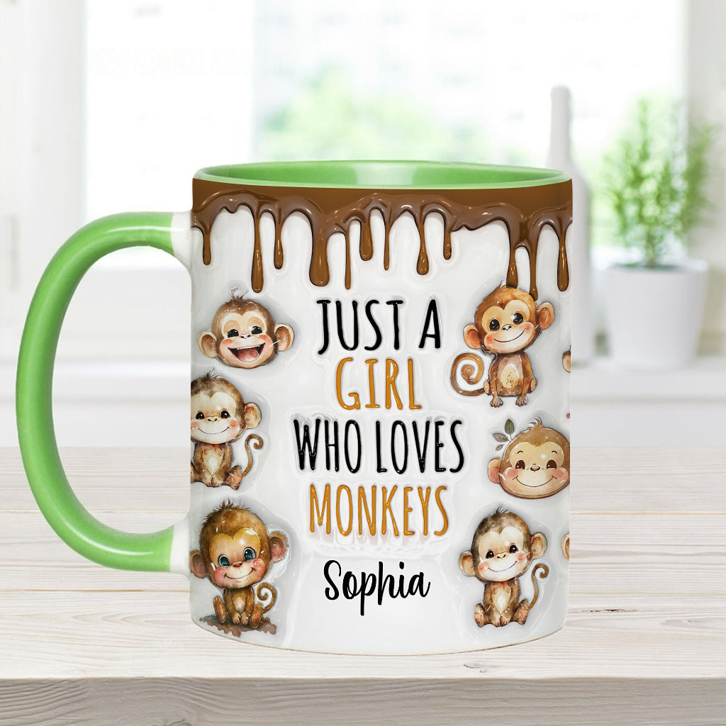 Mug personnalisé « Juste une fille qui aime les singes »