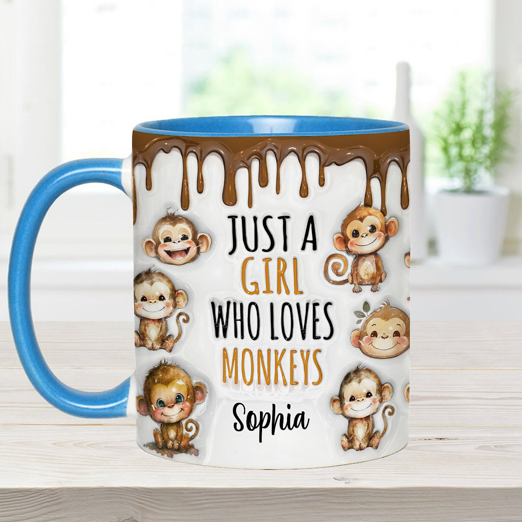 Mug personnalisé « Juste une fille qui aime les singes »