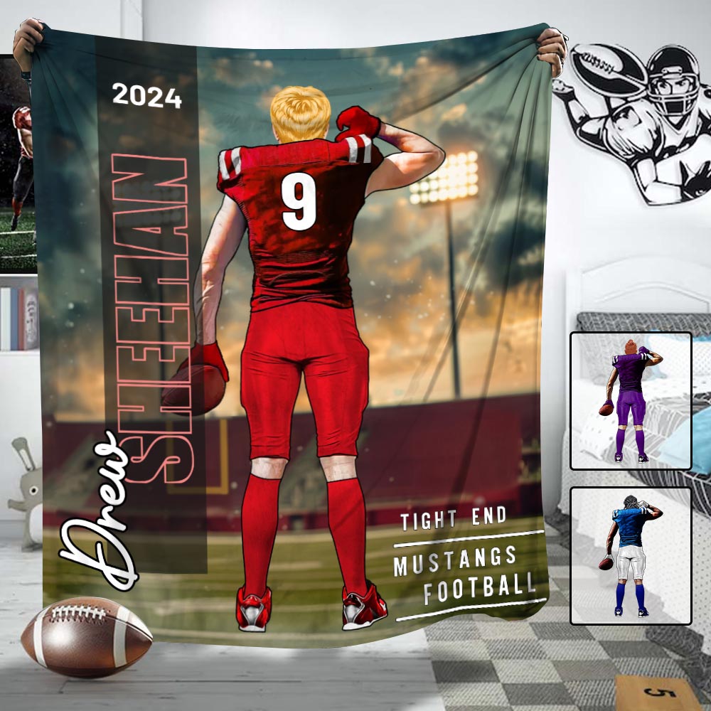 Couverture de football personnalisée : nom, numéro, équipe…
