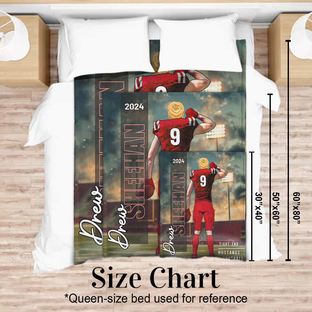 Couverture de football personnalisée : nom, numéro, équipe…