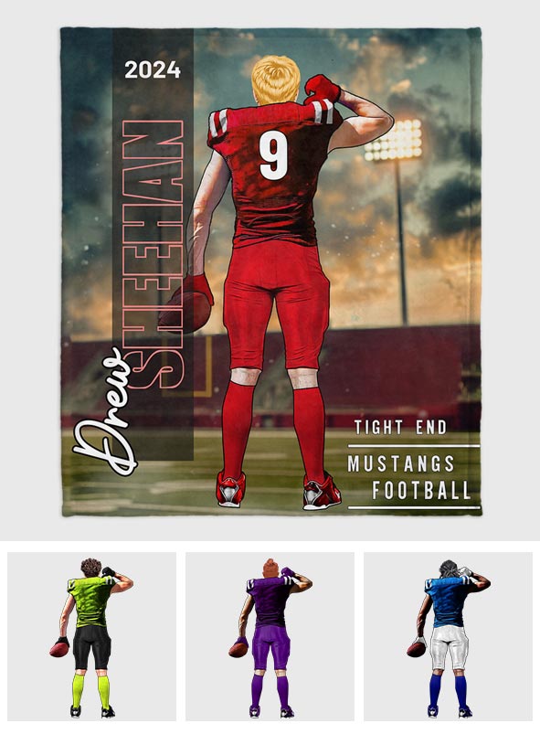 Couverture de football personnalisée : nom, numéro, équipe…