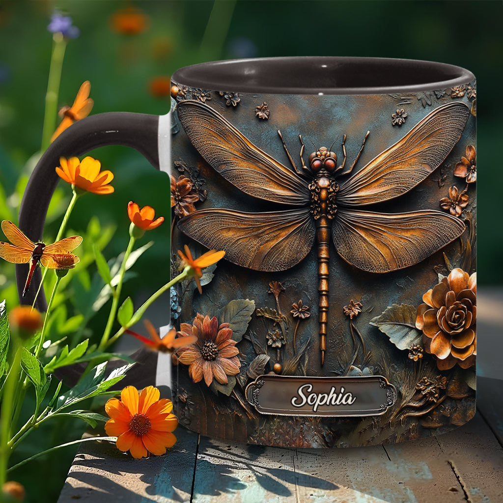 Vintage Soul – Personalisierte Tasse mit Libellenmotiv