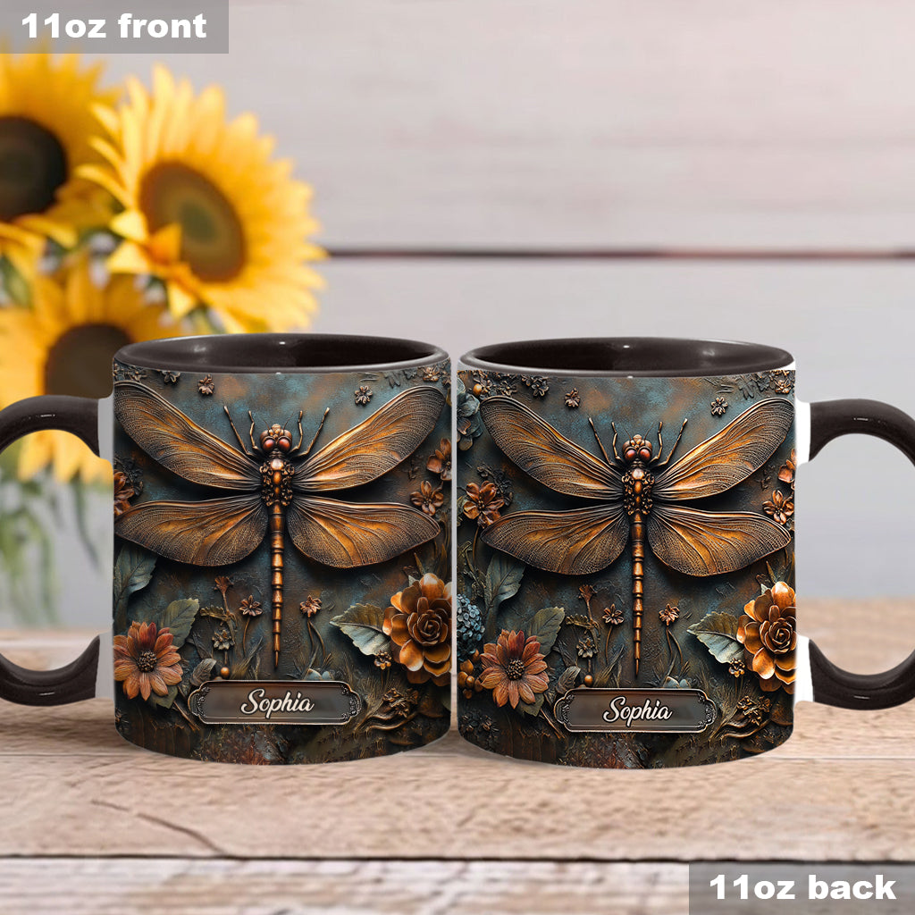 Vintage Soul – Personalisierte Tasse mit Libellenmotiv
