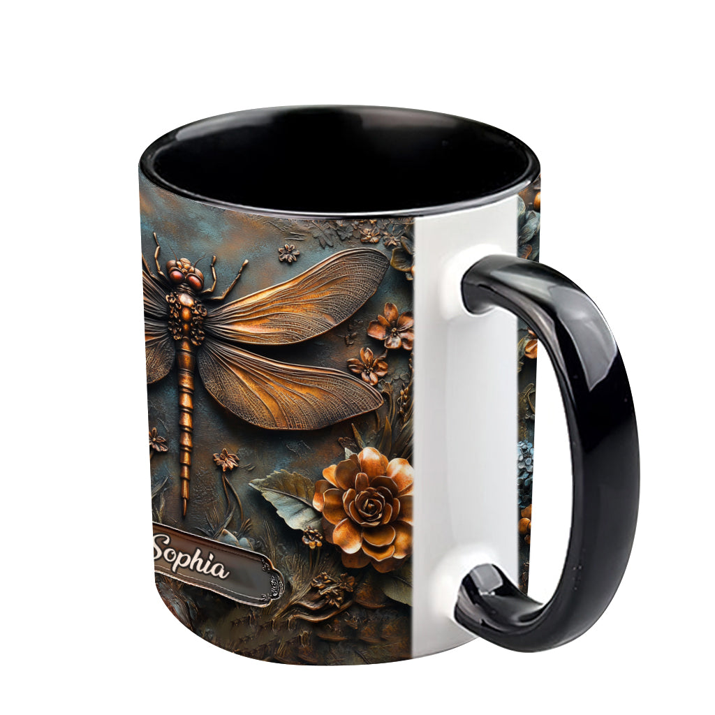 Vintage Soul – Personalisierte Tasse mit Libellenmotiv