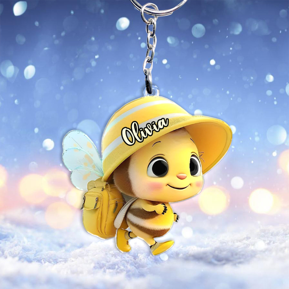 Porte-clés enfant personnalisé « Bébé Abeille Mignonne »