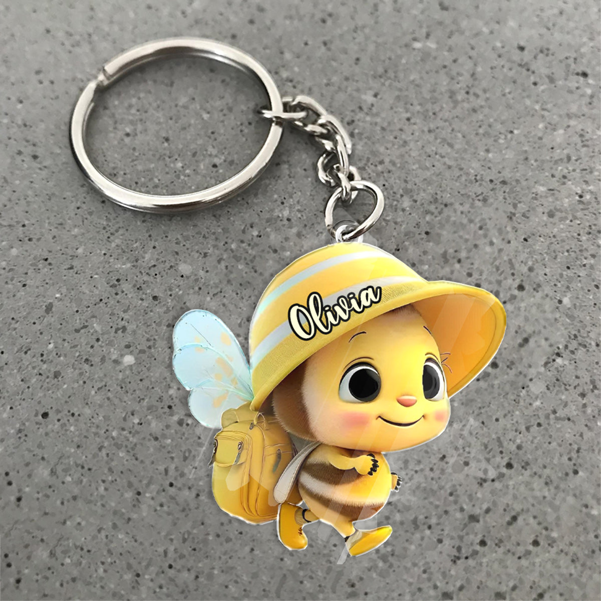 Porte-clés enfant personnalisé « Bébé Abeille Mignonne »