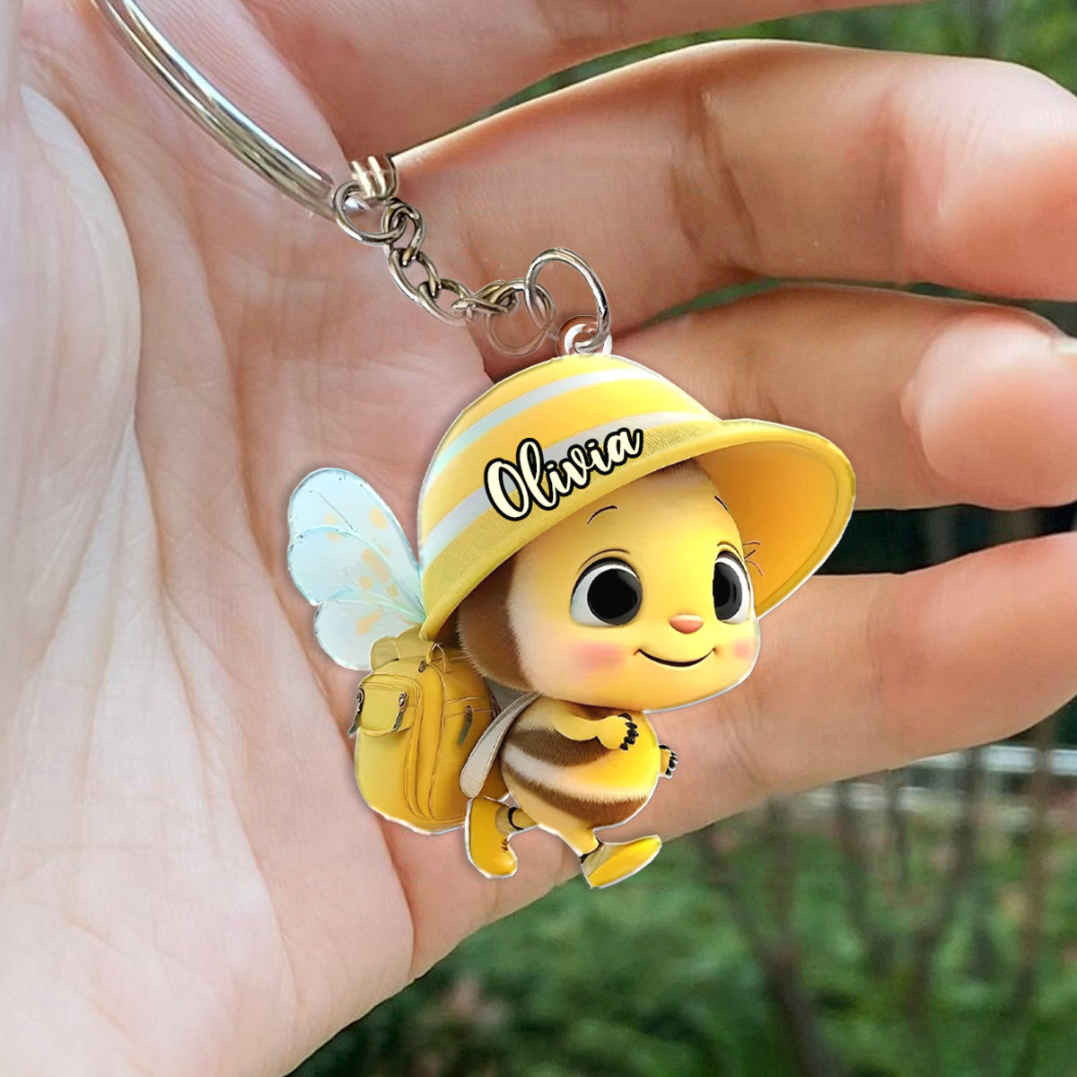 Porte-clés enfant personnalisé « Bébé Abeille Mignonne »
