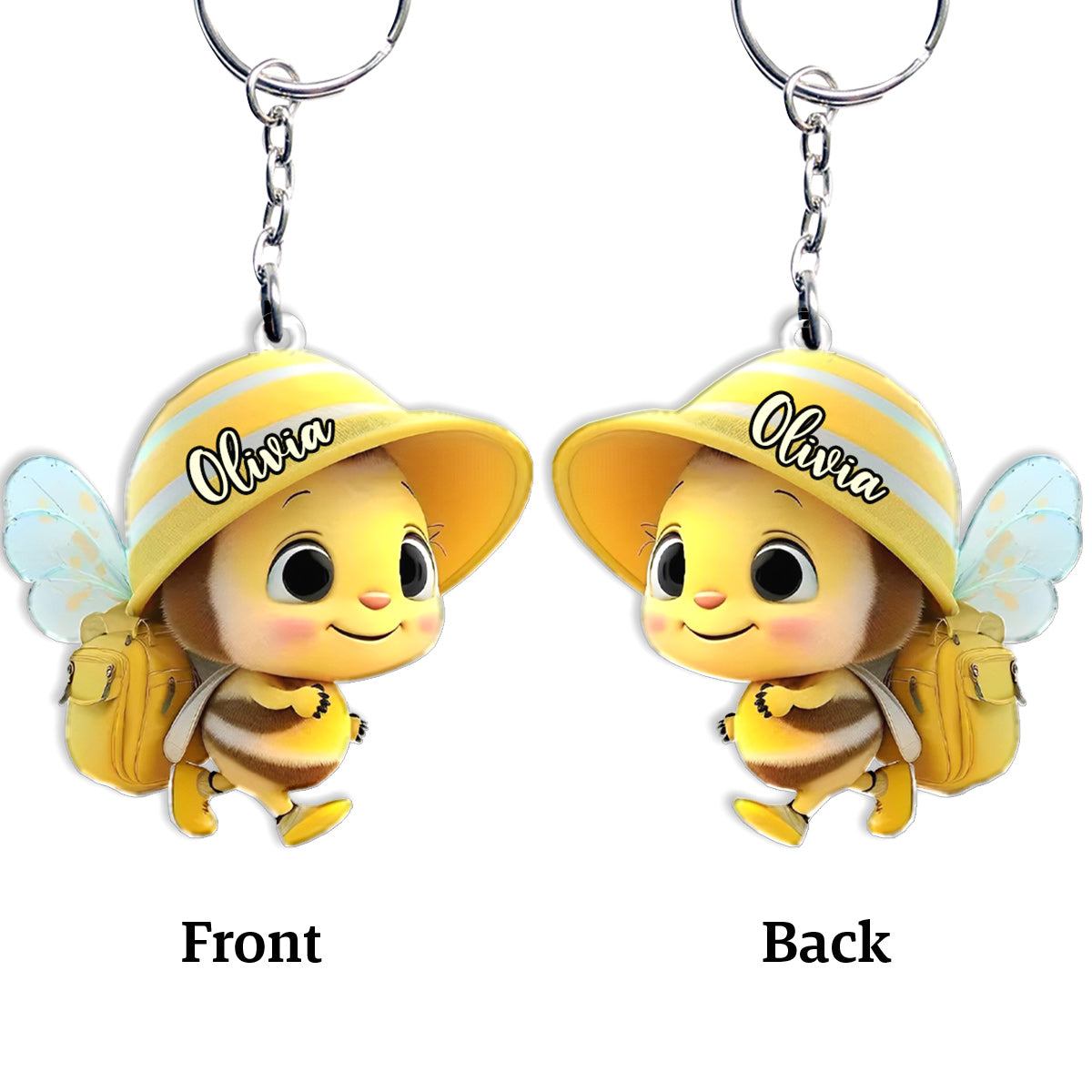 Porte-clés enfant personnalisé « Bébé Abeille Mignonne »