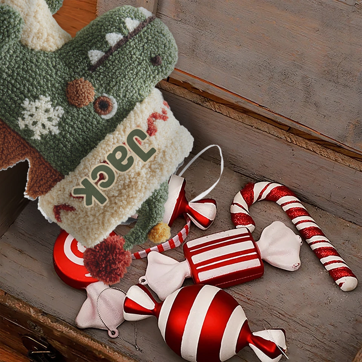 Dinomas - Chaussette de Noël personnalisée en forme d'enfant