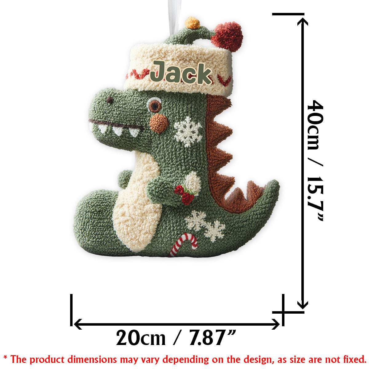 Dinomas - Chaussette de Noël personnalisée en forme d'enfant