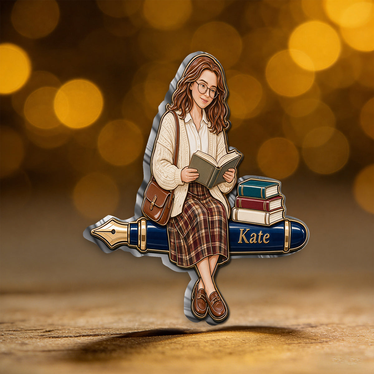 Just A Girl Who Loves Books - Personalized Book 3D Embossed Enamel Pin