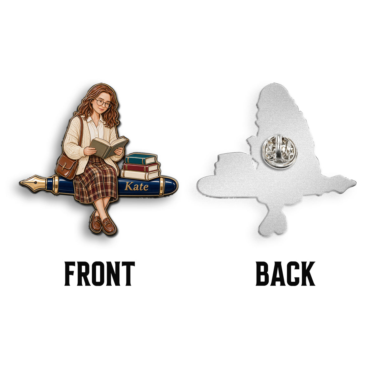 Just A Girl Who Loves Books - Personalized Book 3D Embossed Enamel Pin