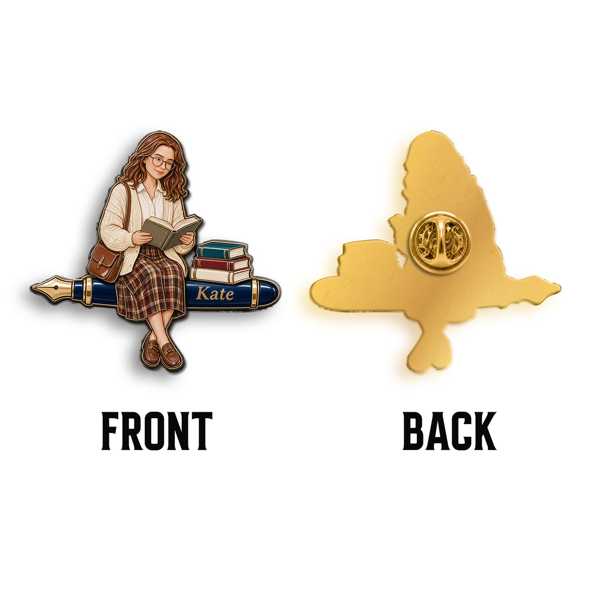 Just A Girl Who Loves Books - Personalized Book 3D Embossed Enamel Pin