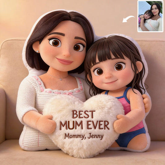 Beste Mama aller Zeiten – Personalisiertes Mutterkissen aus Kunstfell